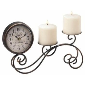 Table Clock & Candle Holder