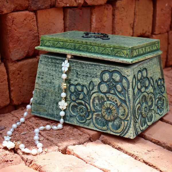 Store Indya Wood decorative box, Color : blue