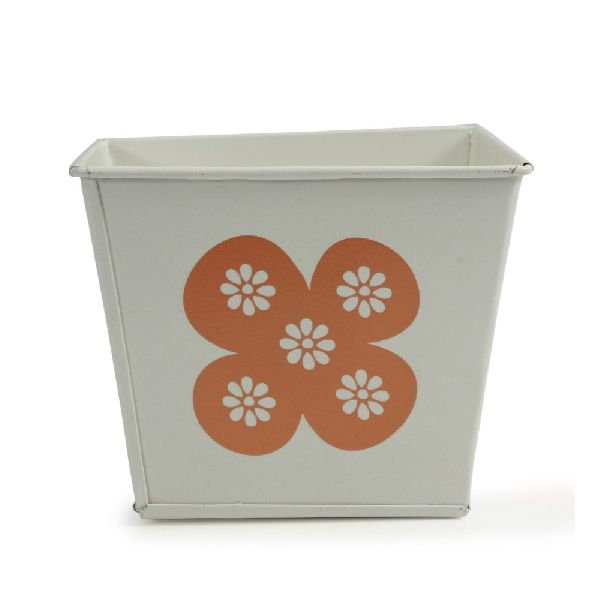 Hand Carved Metal Planter, Color : White