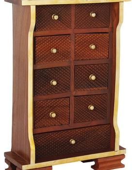 Small Wooden Chest of 9 Drawers Armoire Cabinet