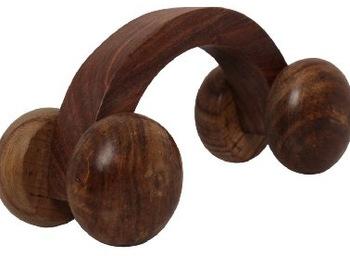 Wooden Handcrafted Wheel Foot Massager, for Body, Color : Brown