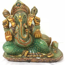 Green Aventurine Stone Hand Carved Ganesha Statue