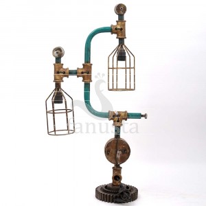 Artistic Real Meter and Pipe Iron Electric Lamp