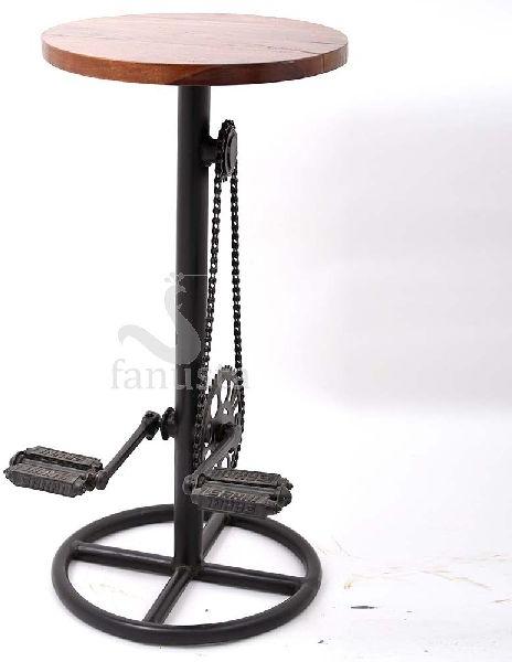 Bicycle Part Industrial Iron Stool, Color : Black Brown