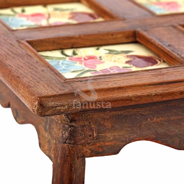 Ceramic Tile Top Wooden Tea Table