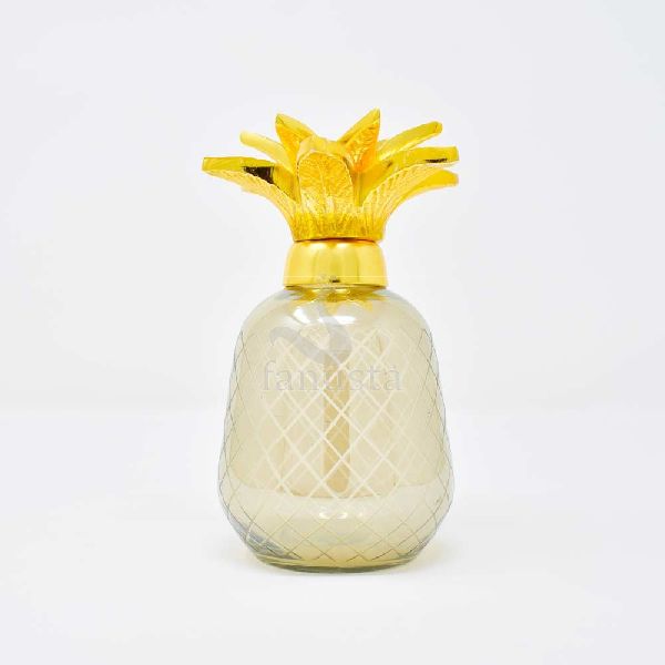 Grey Pineapple Glass Showpiece