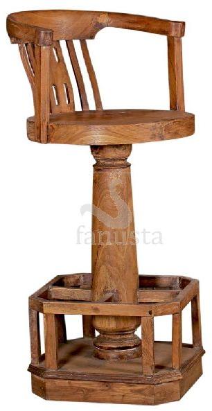 Handmade Wooden Bar Chair, Color : Brown