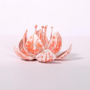 Lotus Shaped Metal Tea Light Holder, Color : Pink