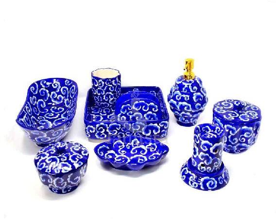 Malhaar Indigo Blue Bath Set