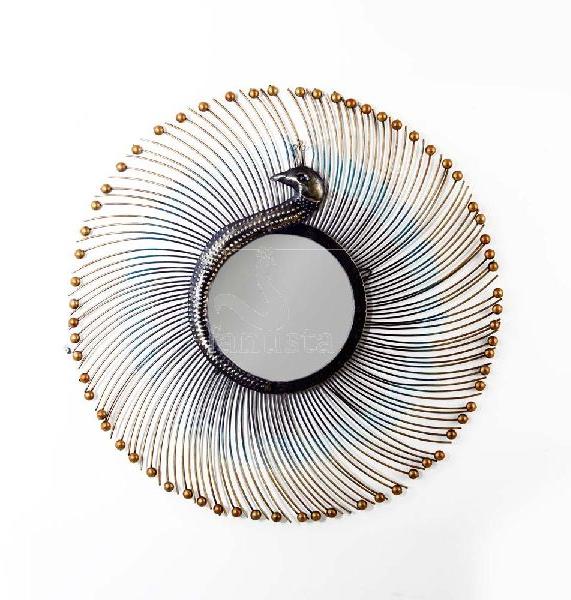 Nouveau Peacock Round Mirror