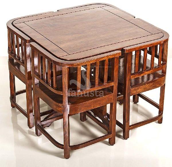 Shisham Wood Square Dining Table, Color : Brown