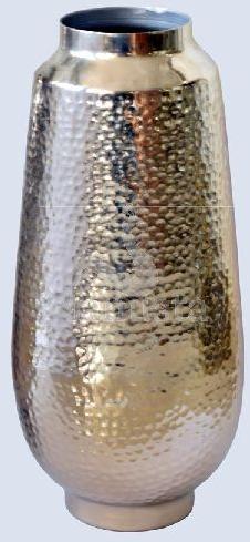 Silver Hammered Iron Vase, Dimension : 20 x 20 x 46 (in cm)