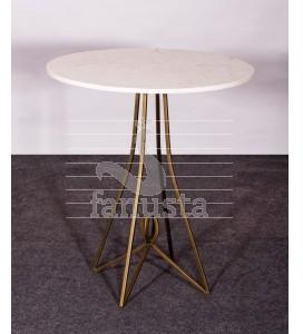 White Round Marble Top Side Table