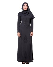 Black Islamic Lycra Burkha With Hijab For Women