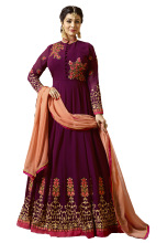 Floor Length Resham Embroidery Semi-Stitched Anarkali Dress