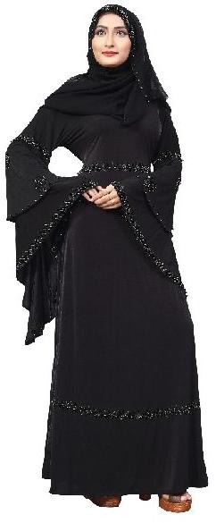 Justkartit Black Color Lycra Stretchable Abaya scarves