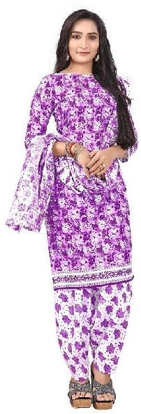 Justkartit Printed Cotton Stylish Women's Casual Wear Salwar Kameez 2018 Unstitched (JK9006_Purle)