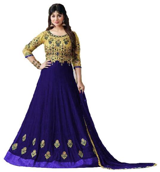 Justkartit Women's Ethnic Georgette Floor Length Semi-Stitched Anarkali Suits