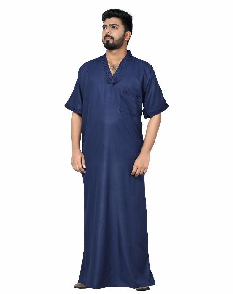 Men Dark Blue Colour Relax Fitting Poly Satin