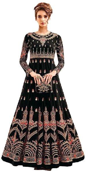 Semi-Stitched Anarkali Suit