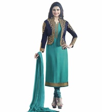 Semi-Stitched Dress Material Salwar Kameez For Casual Party Wear