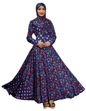 Women Stylish Floral Printed Anarkali Umbrella Style Abhaya Burkha