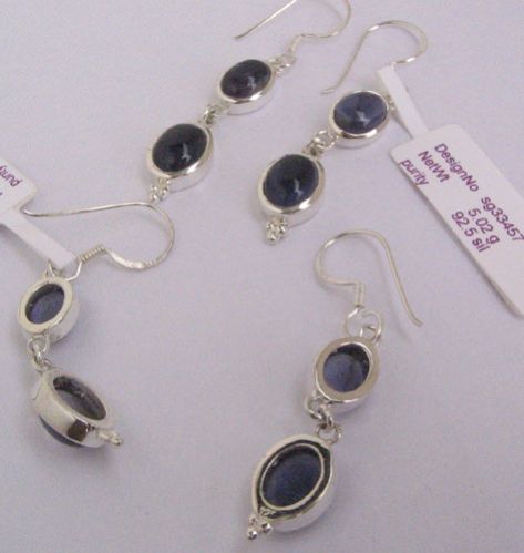 Bezel Setting Silver Earring