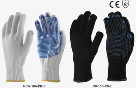 Nylon Knitted Seamless Gloves with PVC Dots