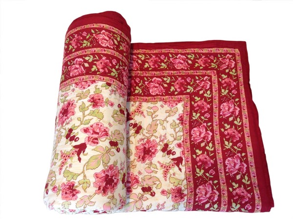 Designer Printed pure cotton filling Double Bed Quilt