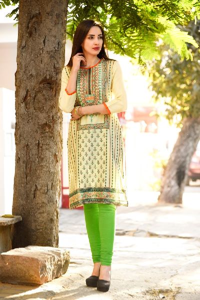 Exclusive Designer printed Pure Cotton Casual wear kurti