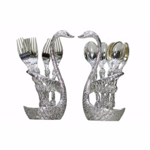 Handicraft Metal Swan With Spoon and Fork