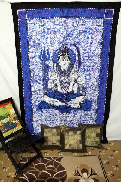 Lord Shiva Printed on cotton cloth wall hanging tapestry
