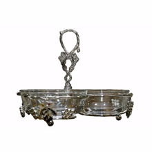 Metal Handicraft Condiment Bowl With Stand