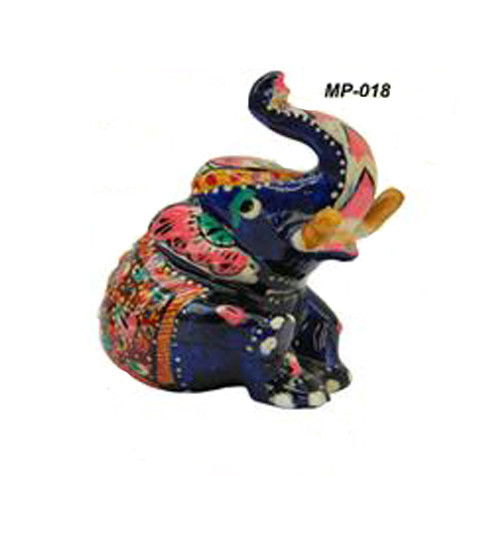 Vihaan Impex Metal Painting Sitting Elephant