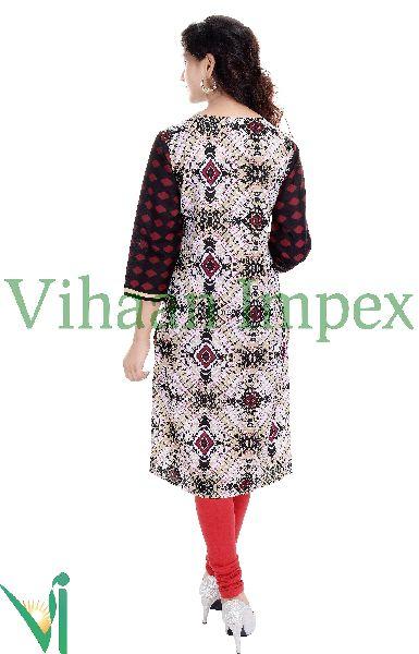 Indian Stylish Designer Printed Cotton Kurtis VIKU2438