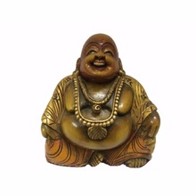 Wooden Laughing Buddha, Size : 4 inches
