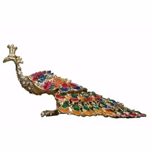 Zinc alloy peacock with white diamond studded