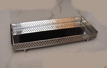 Silver plated rectangle service tray