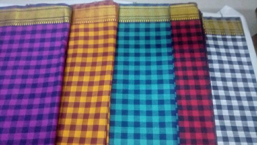 Cotton Mangalagiri Checks Handloom Material, for Making Textile Garments, Technics : Attractive Pattern
