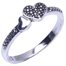 Vintage unique design sterling silver heart shape ring