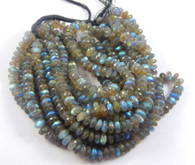 natural flashy blue fire labradorite faceted roundel beads