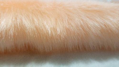 Peach Shine Fur Fabric, Pattern : Plain