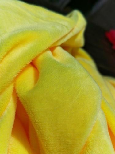 Yellow Velboa Fur Fabric, Pattern : Plain
