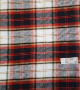Cotton red plaid flannel fabric, Width : 57/58″