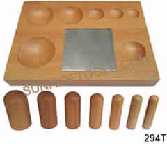WOODEN DAPPING BLOCK WITH STEEL PLATE