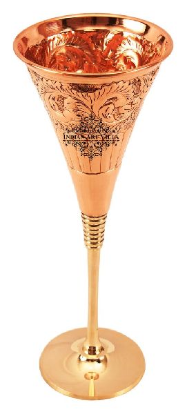 Copper Designer Cocktail Glass With Brass Stand