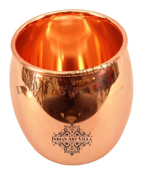 Copper Plain Design Round Glass Tumbler 590 ML
