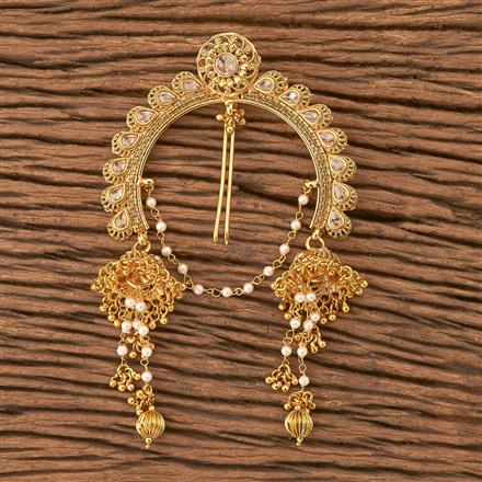 Antique Hair Brooch With Gold Plating