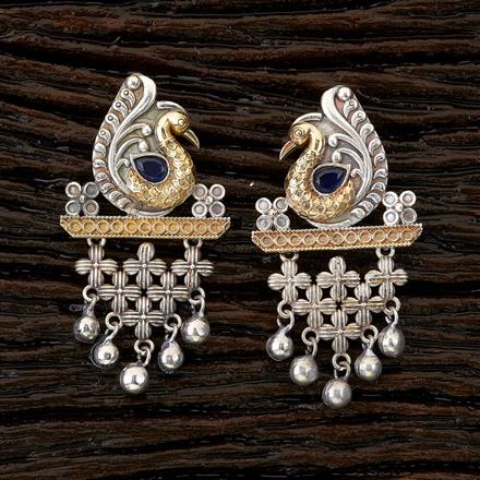 Indo Western Peacock Earring With 2 Tone Plating