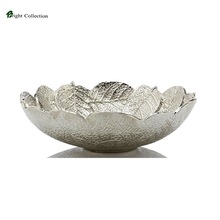 Bright Collection Metal aluminium leaf bowl large